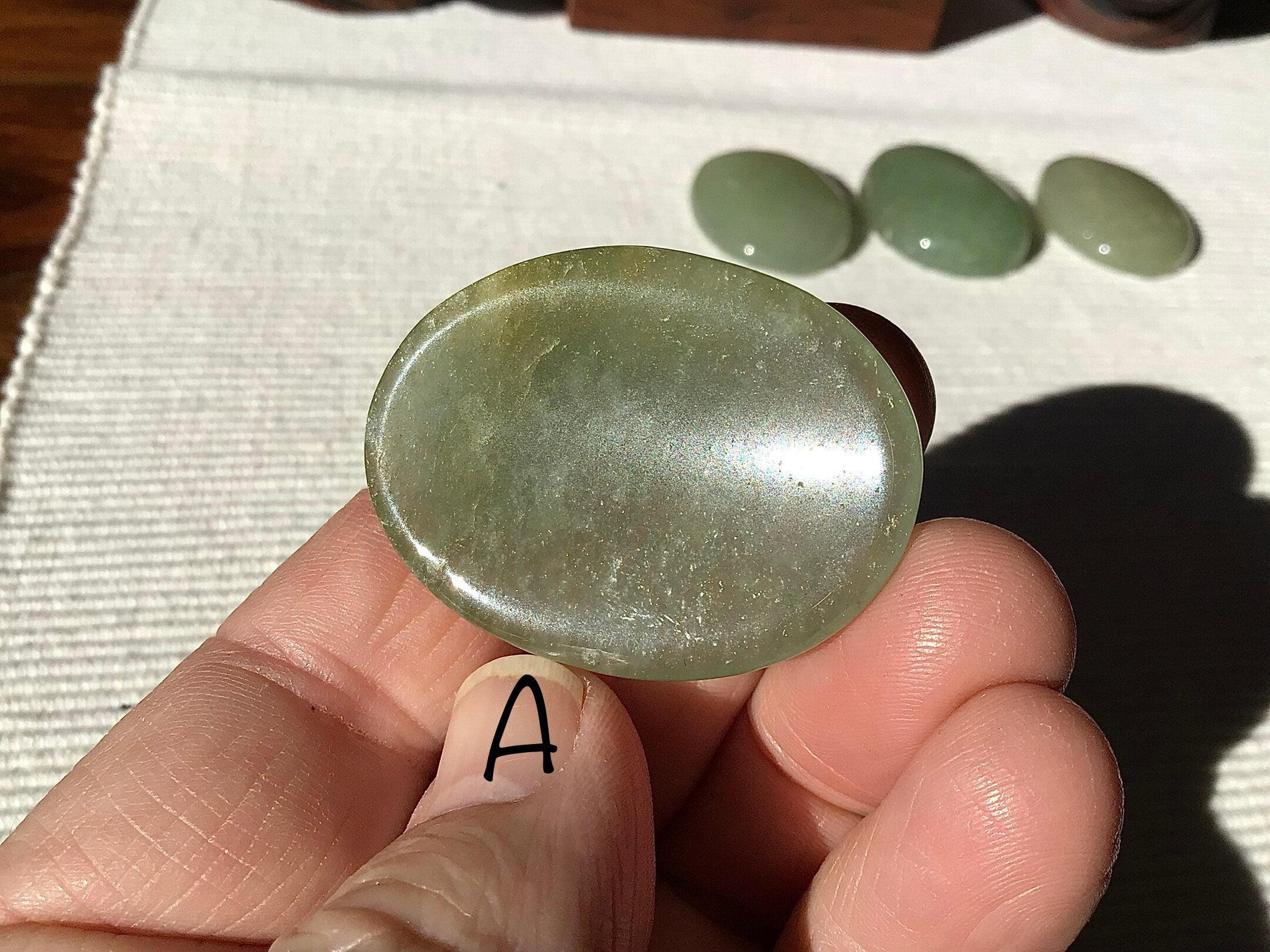 Green Aventurine Thumb Stone Group 3