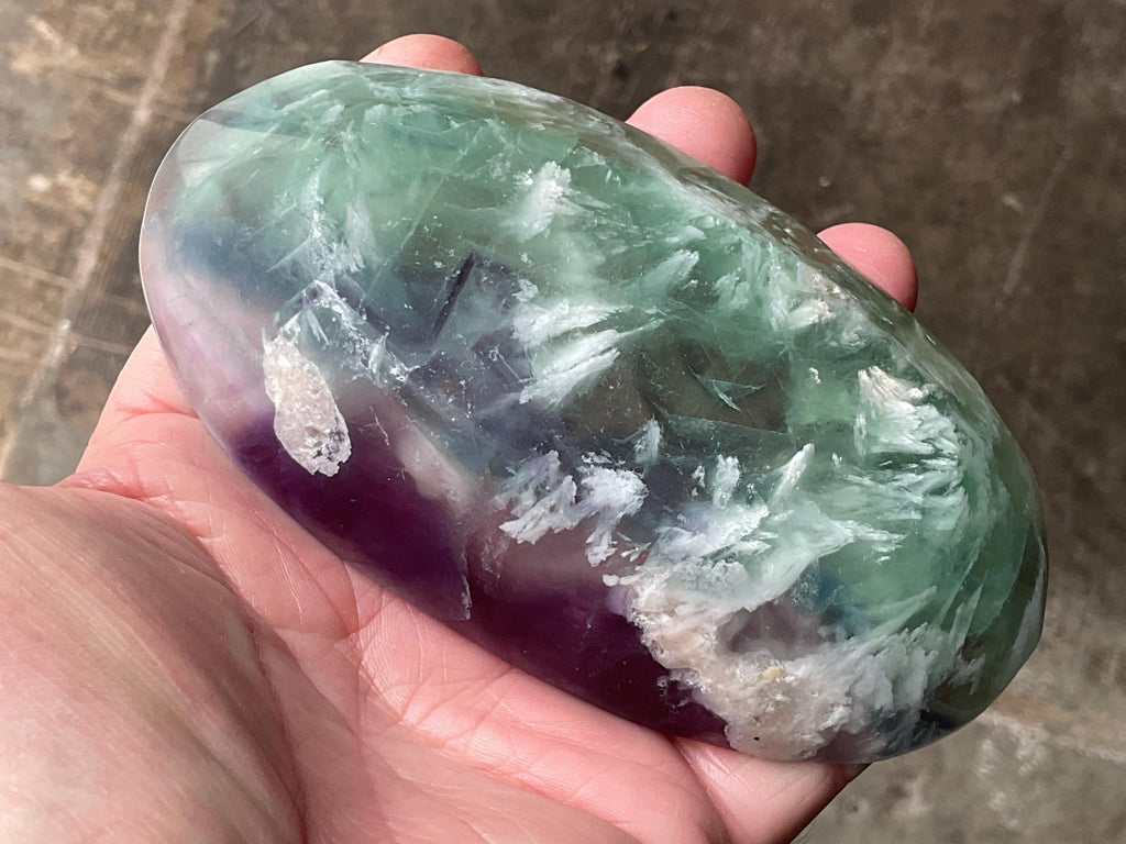 260g Rainbow Fluorite Feather Bowl 1A