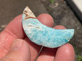 16g “Caribbean Blue” Calcite Crescent Moon