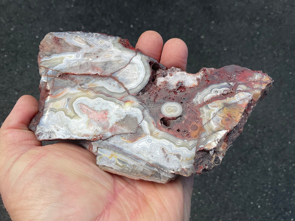 346g Red Mexican Crazy Lace Agate Polished Slab 1B