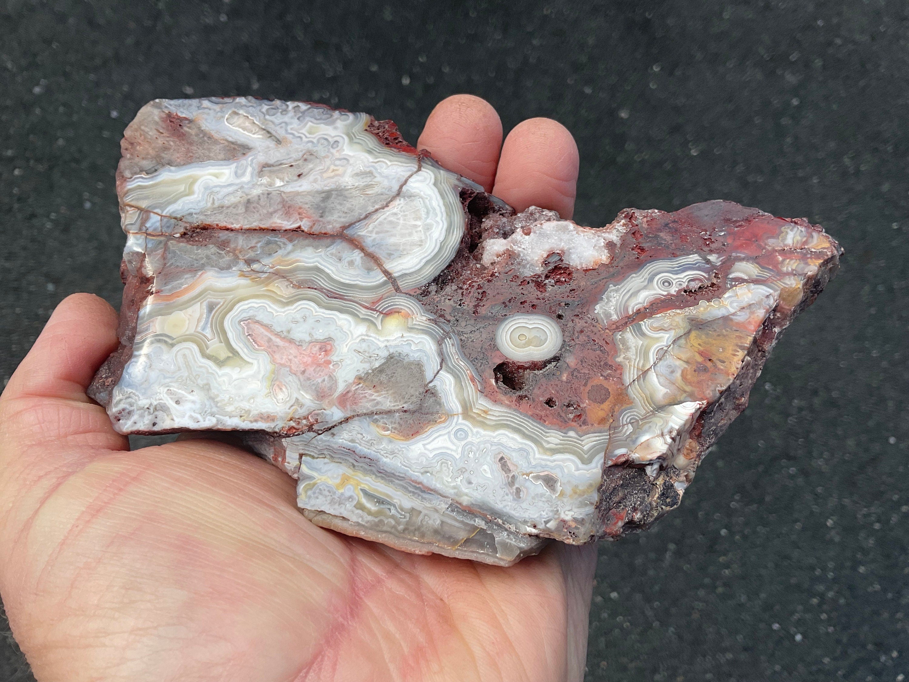 346g Red Mexican Crazy Lace Agate Polished Slab 1B