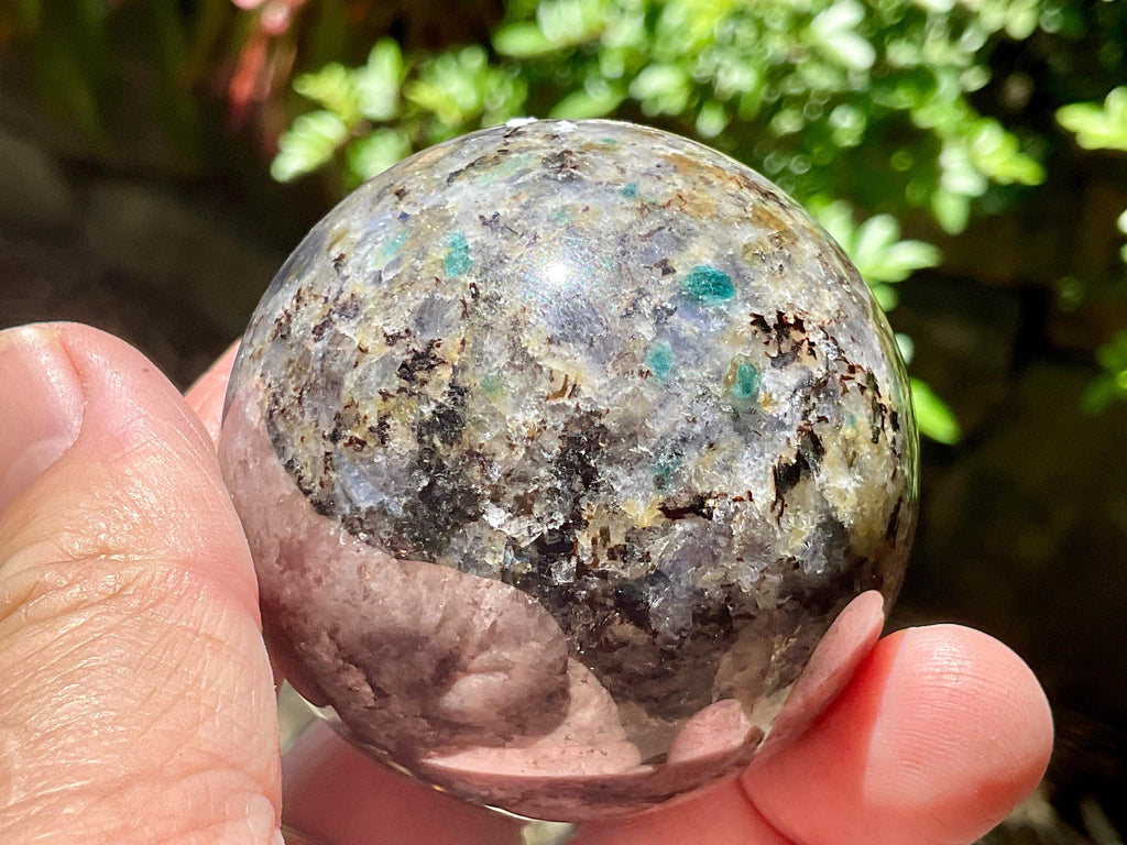 214g Iolite with Apatite Sphere 2B