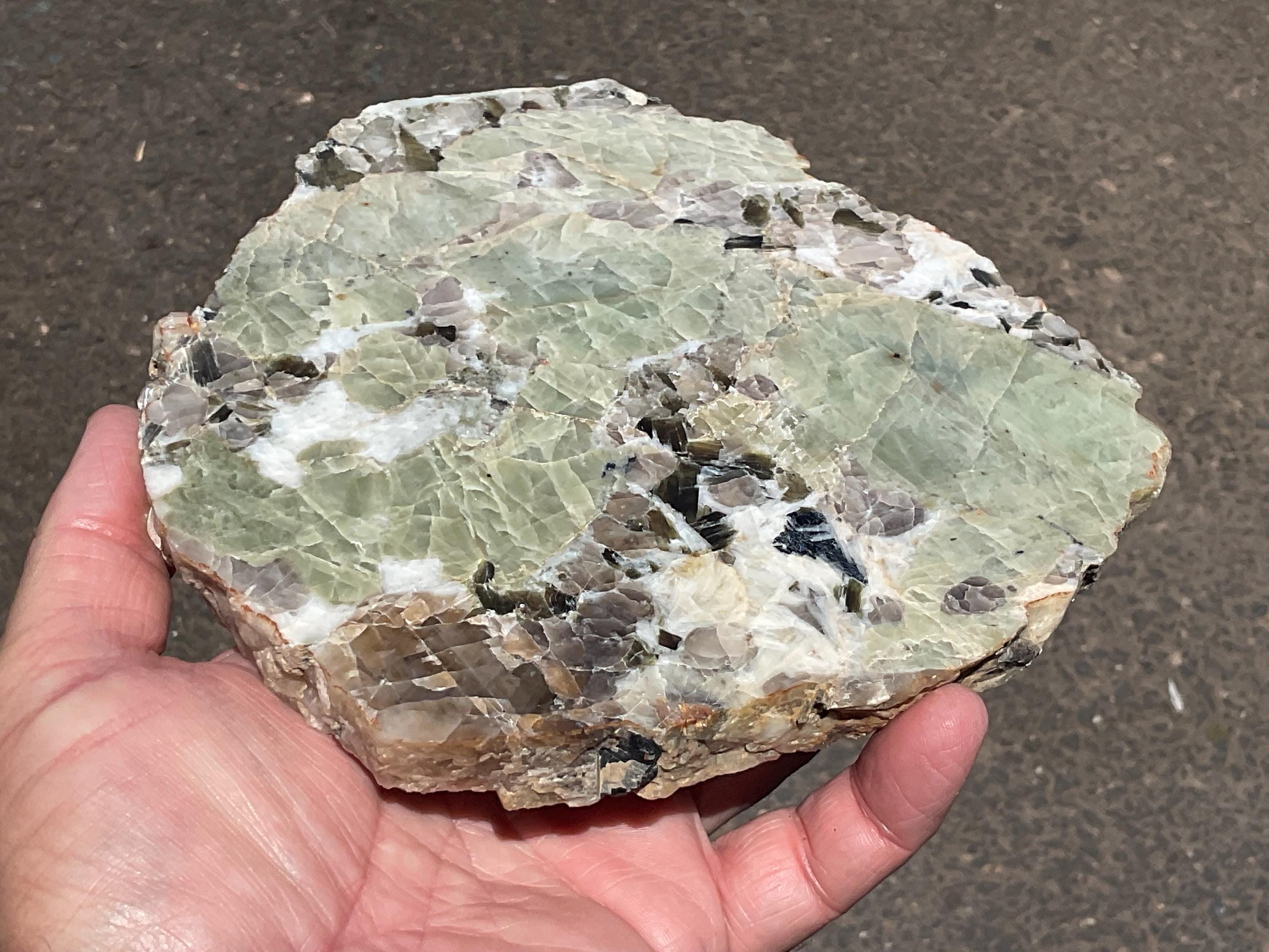 882g Yinnietharra Polished Beryl, Smokey Quartz and Mica Slab B