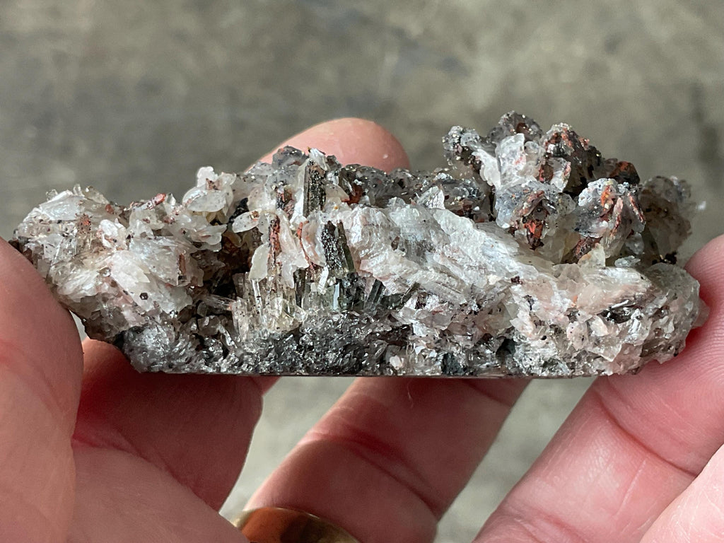 88g Quartz, Hematite, Calcite with Pyrite Cluster B from Fujian, China