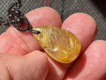 Golden Rutile Teardrop Adjustable Pendant A