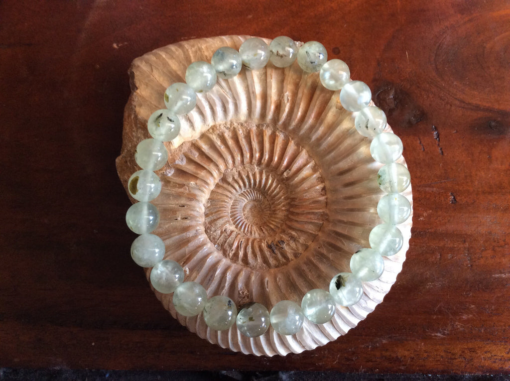 8mm Prehnite with Epidote Bracelet