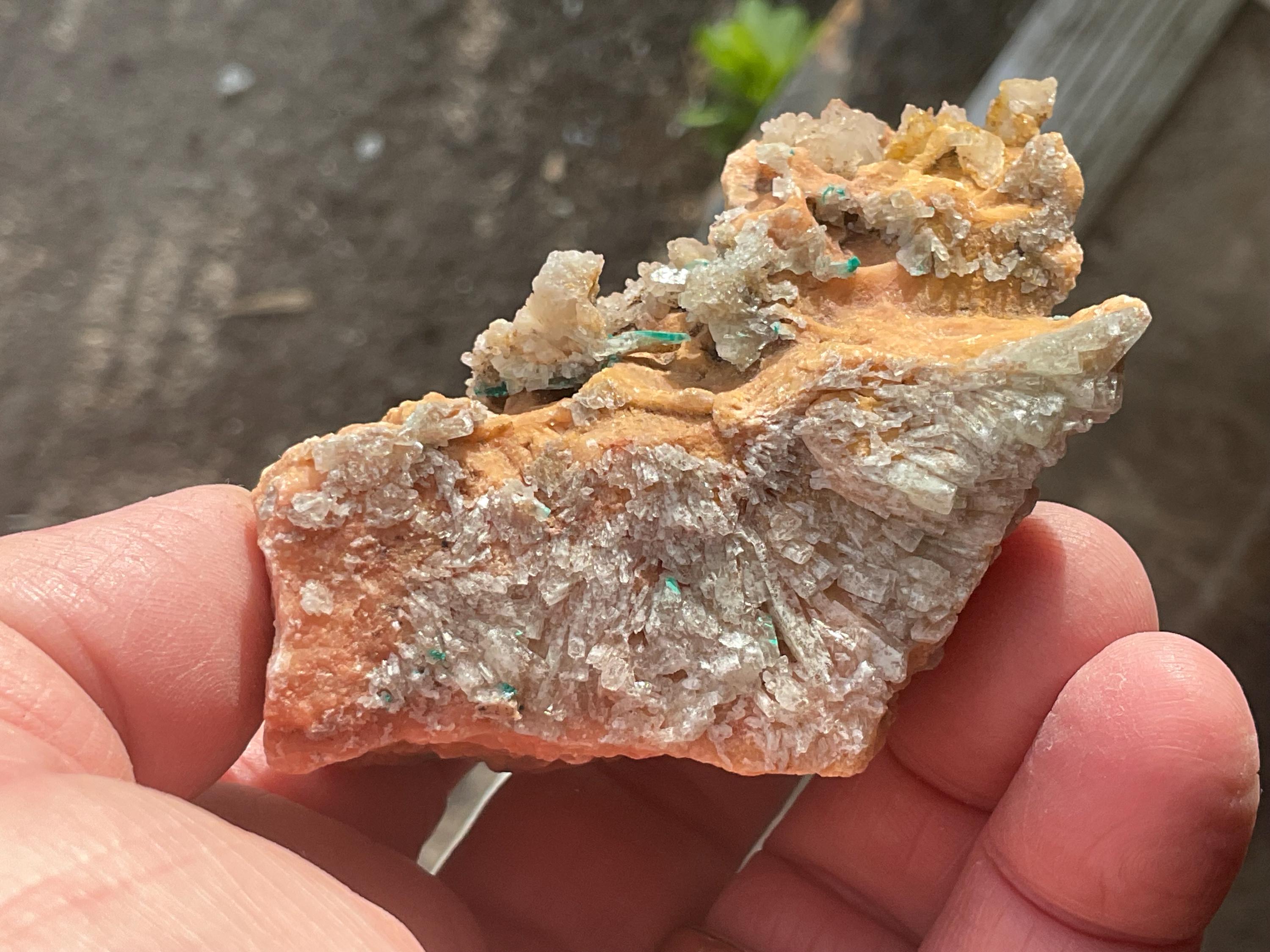 278g Malachite and Selenite on Dolomite Matrix Specimen 2B