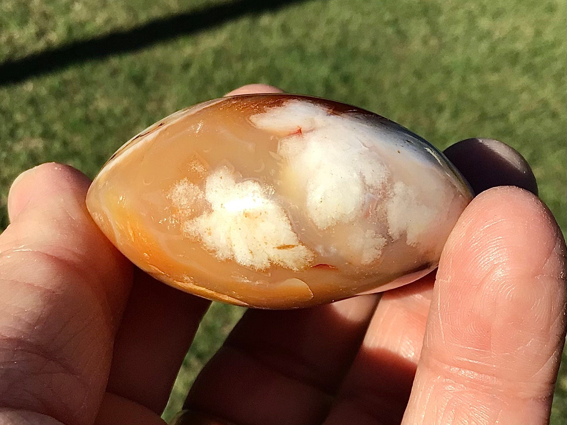 87g Flower Agate Palmstone 5B