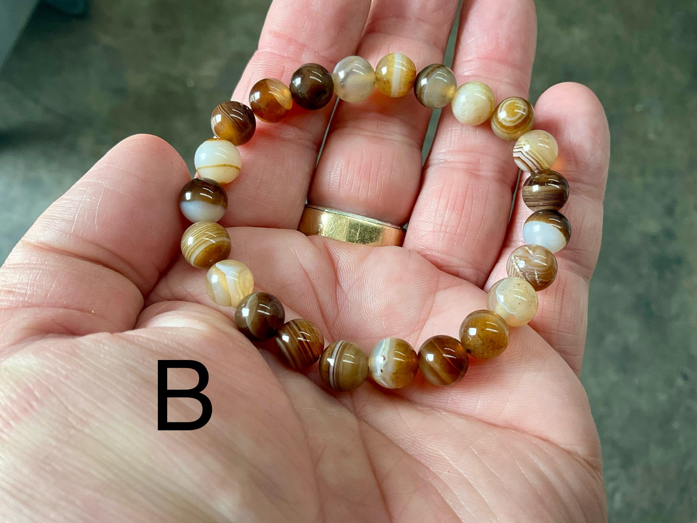 Brown Agate 8mm Bead Bracelets