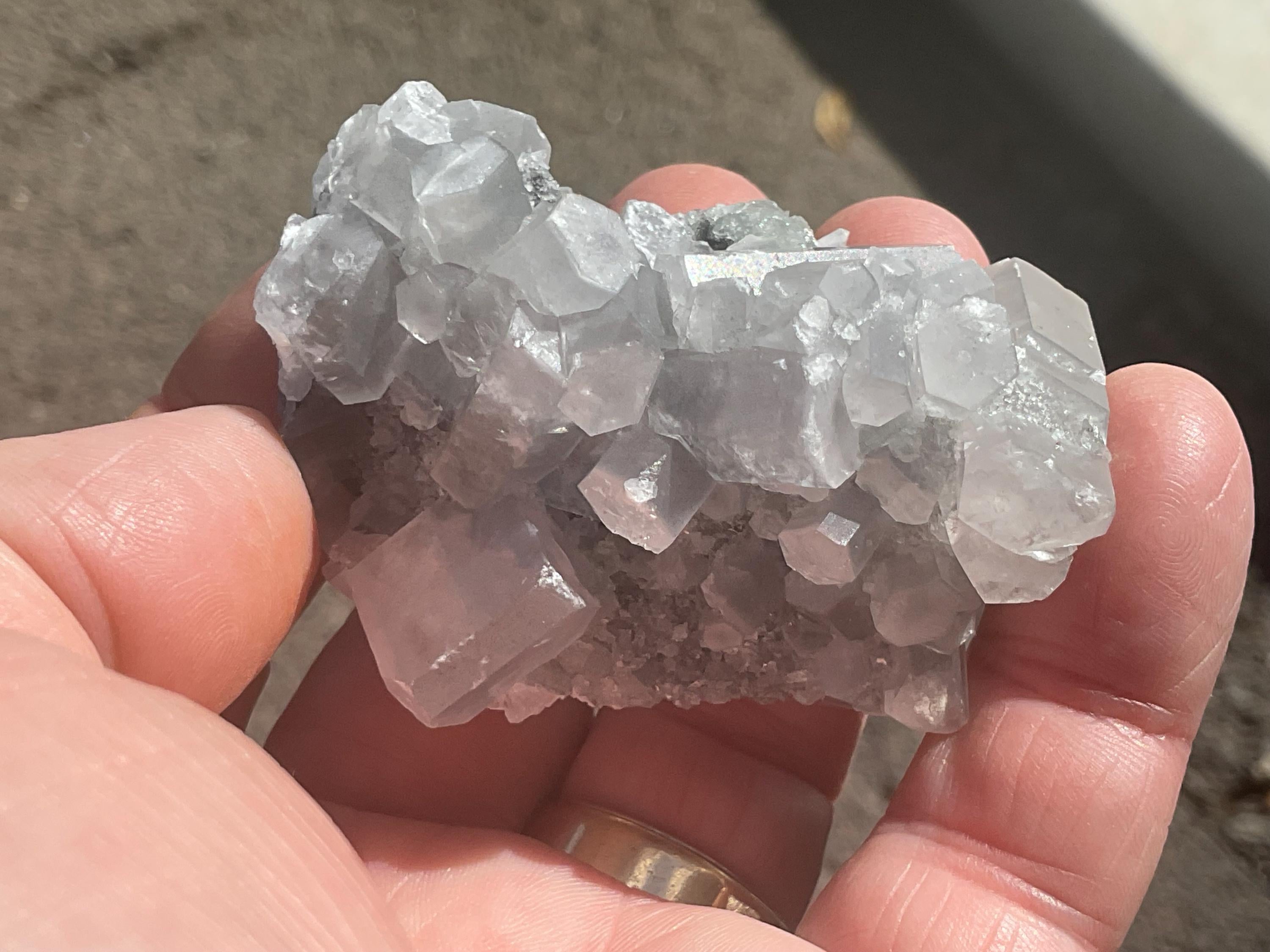 100g Clear Columnar Calcite with Quartz Specimen 1B from Fujian, China