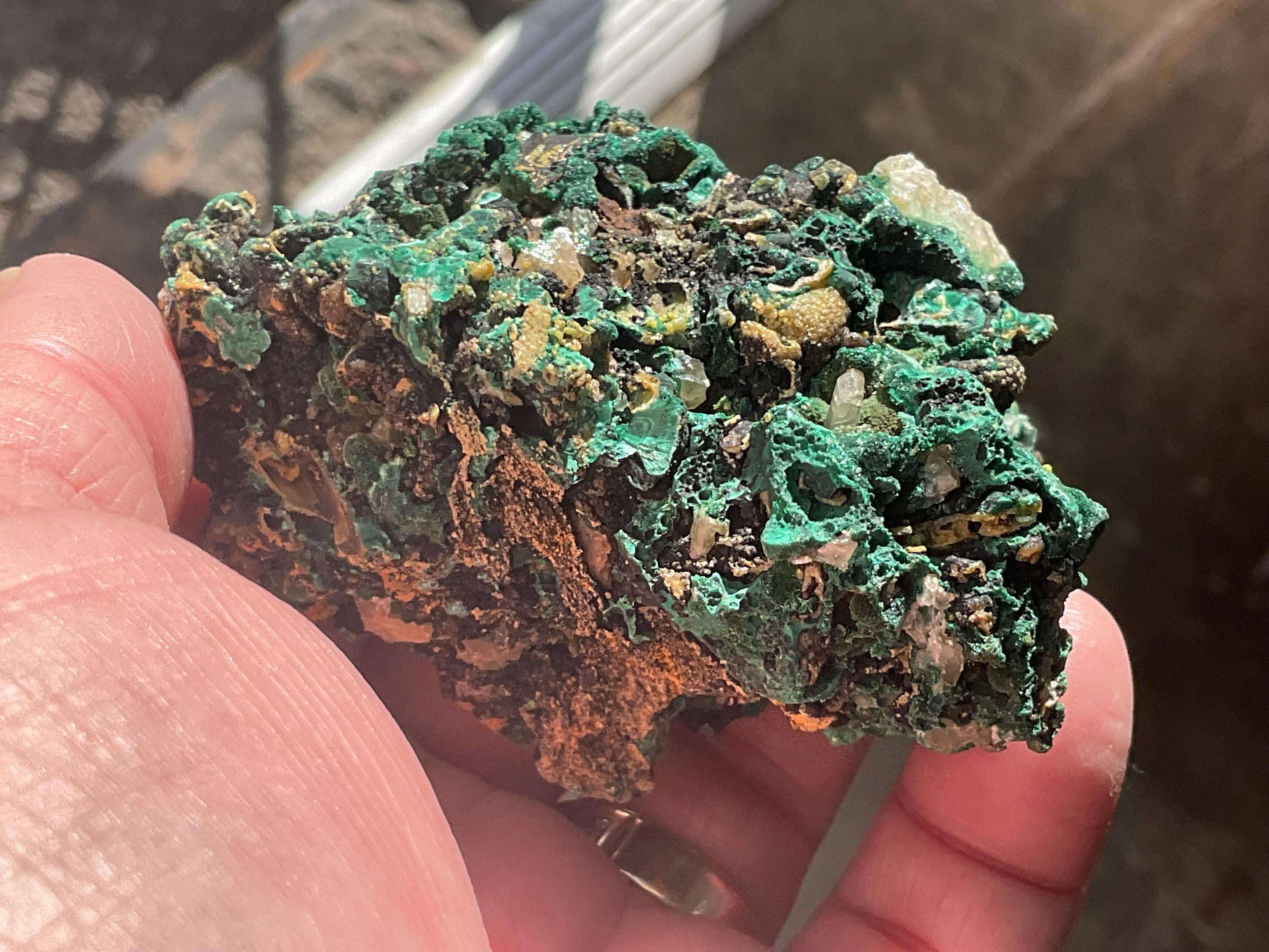 236g Australian Malachite, Cerussite and Pyromorphite Specimen 8C from Rum Jungle