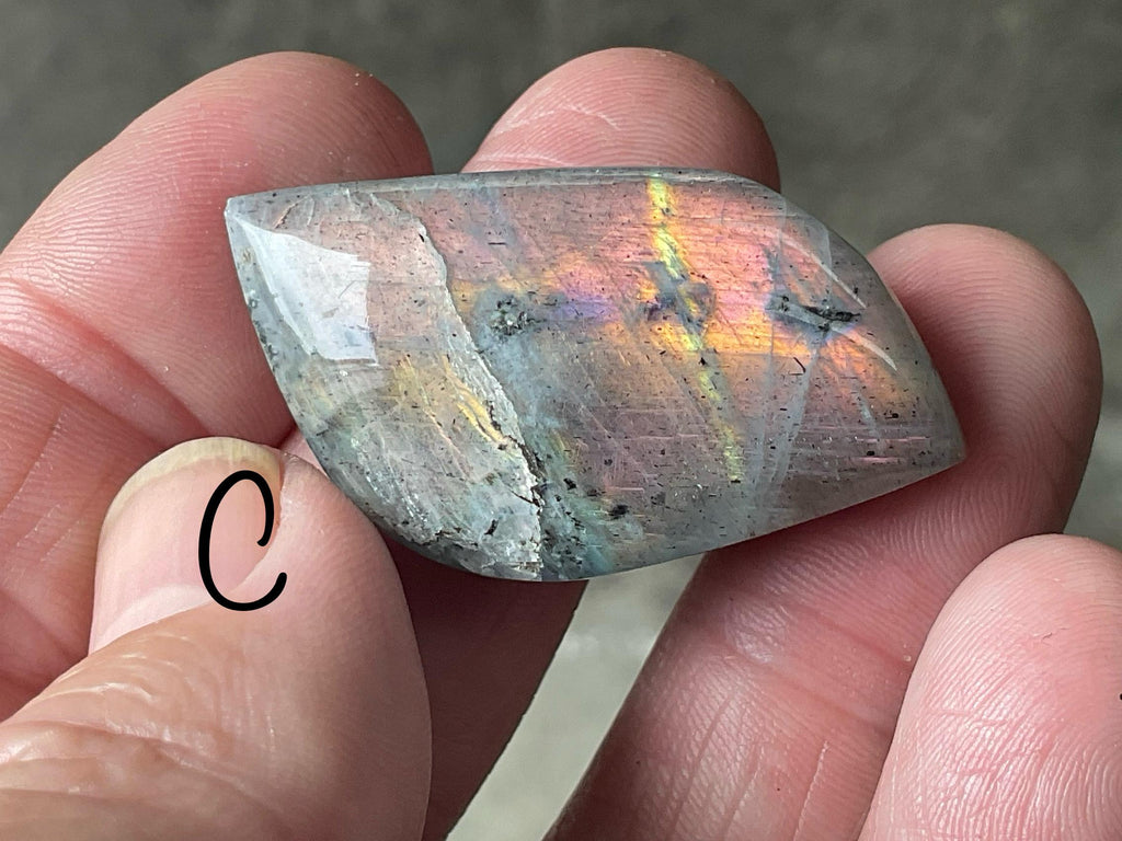 Orange/Purple Labradorite/Specularite Cabochon Group 5