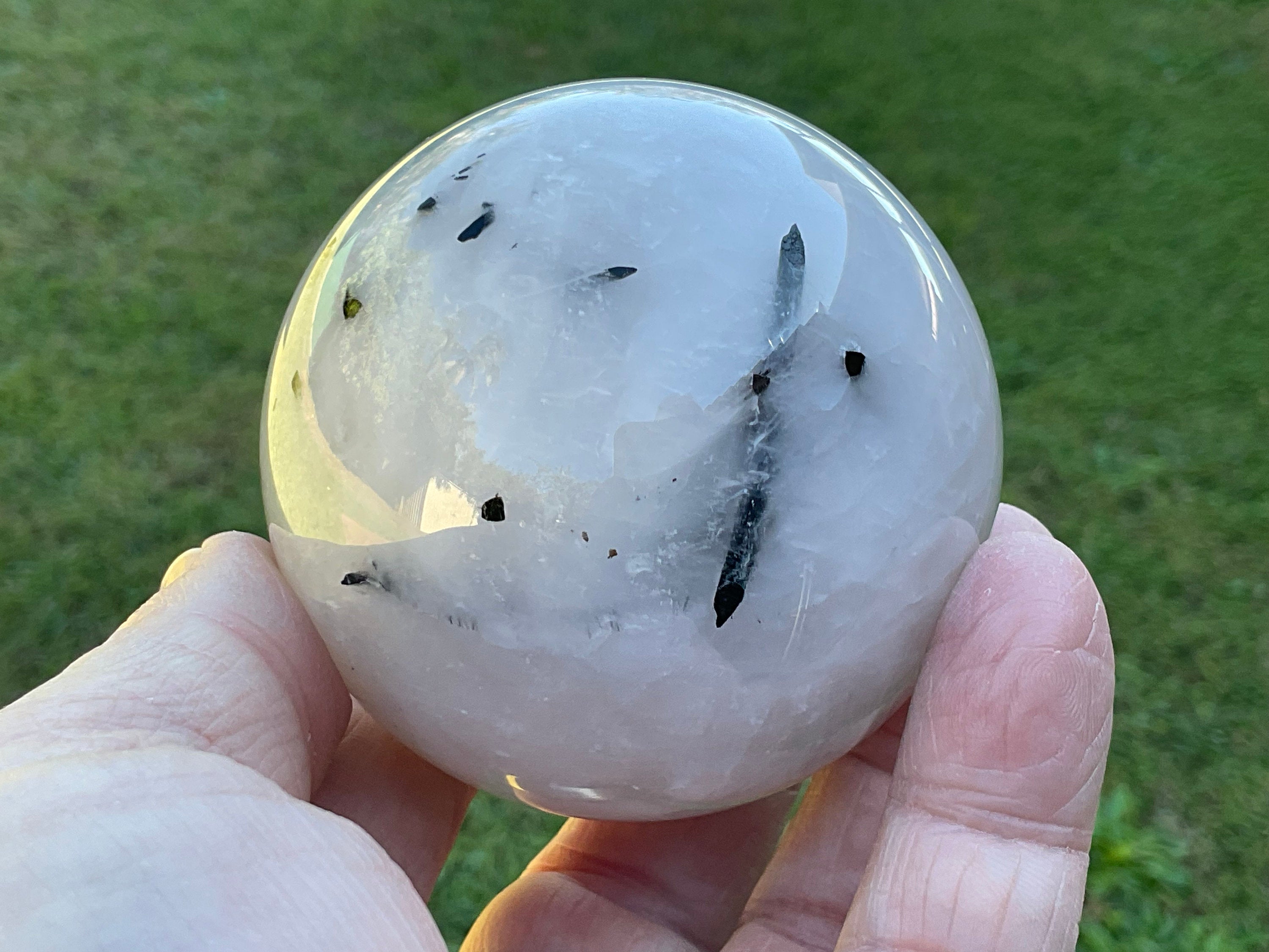 390g Tourmalated Quartz Sphere 2C
