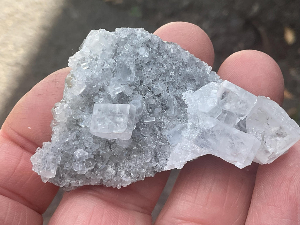 24g Clear Columnar Calcite with Quartz Specimen 1A from Fujian, China