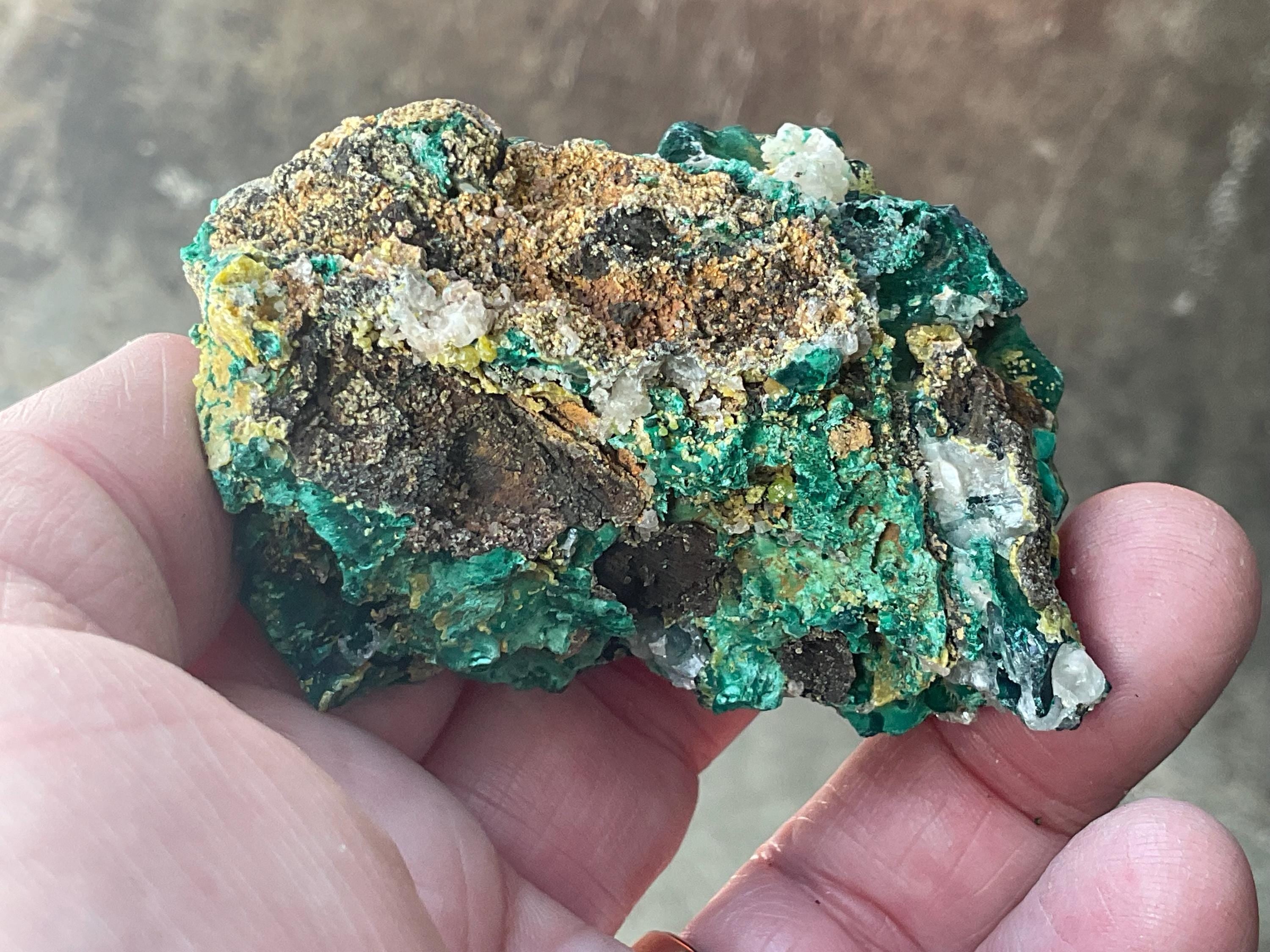 140g Australian Malachite, Cerussite and Pyromorphite Specimen 8B from Rum Jungle