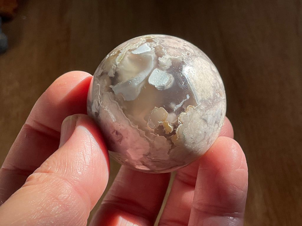 124g Flower Agate Sphere 2A