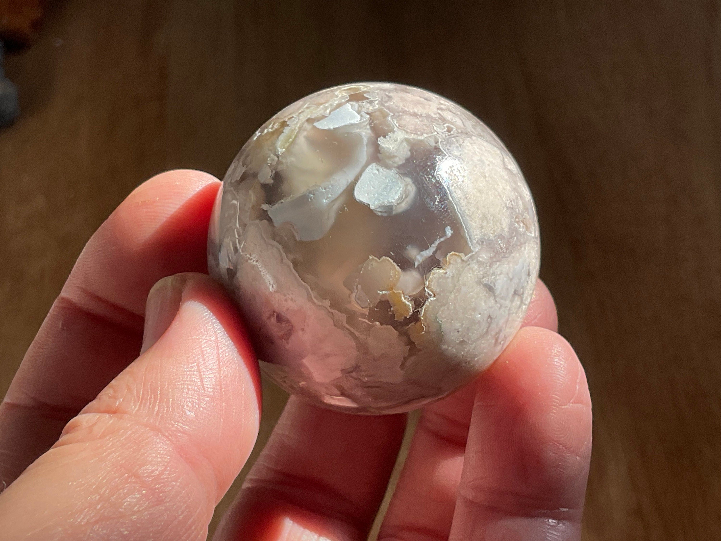124g Flower Agate Sphere 2A