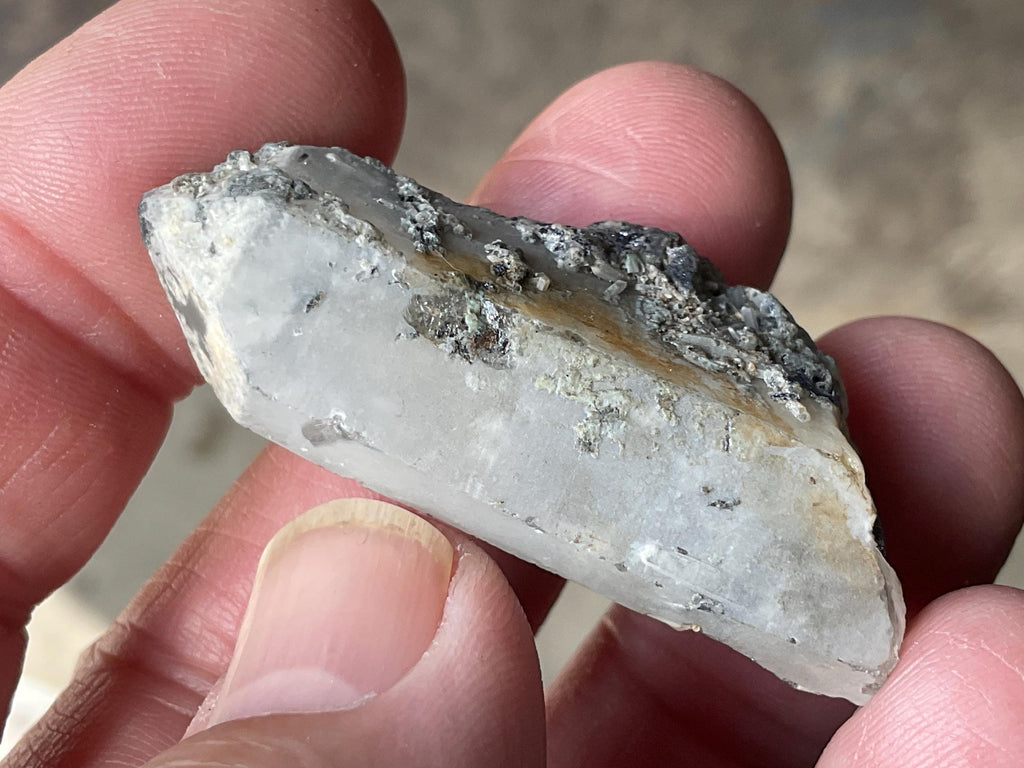 16g Molybdenite on Quartz Point Specimen 1B from Deepwater, Australia