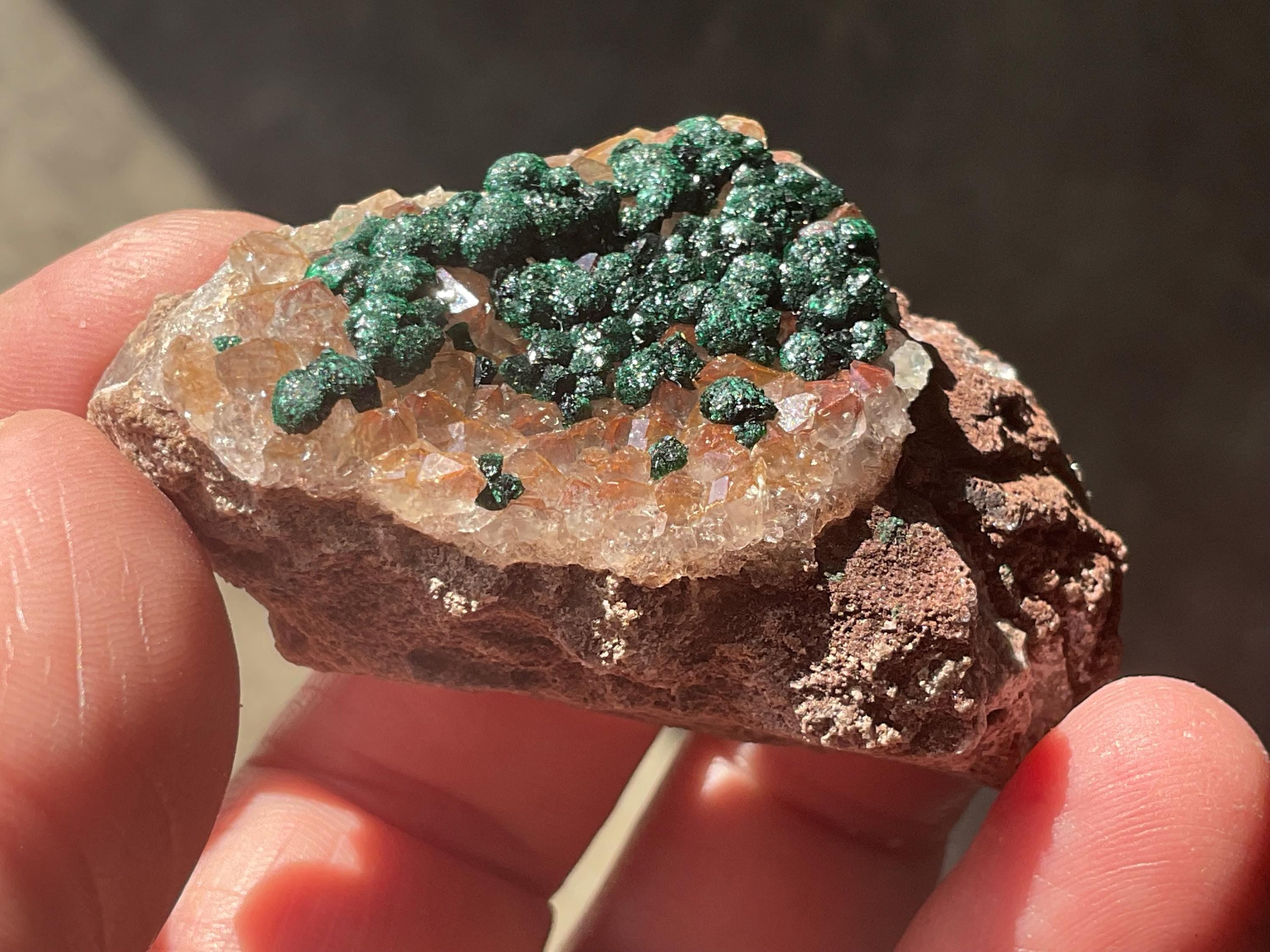52g Botryoidal Malachite on Quartz Specimen B