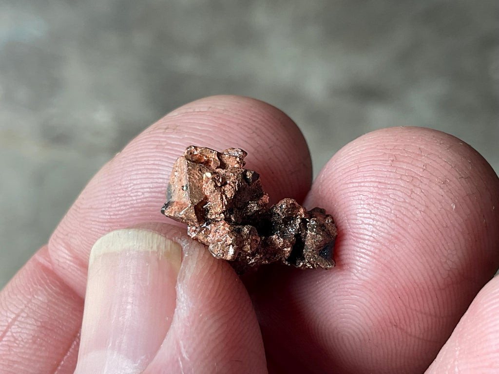 4g Native Copper Pseudomorph after Cuprite Specimen 4A from the Red Dome Mine Australia