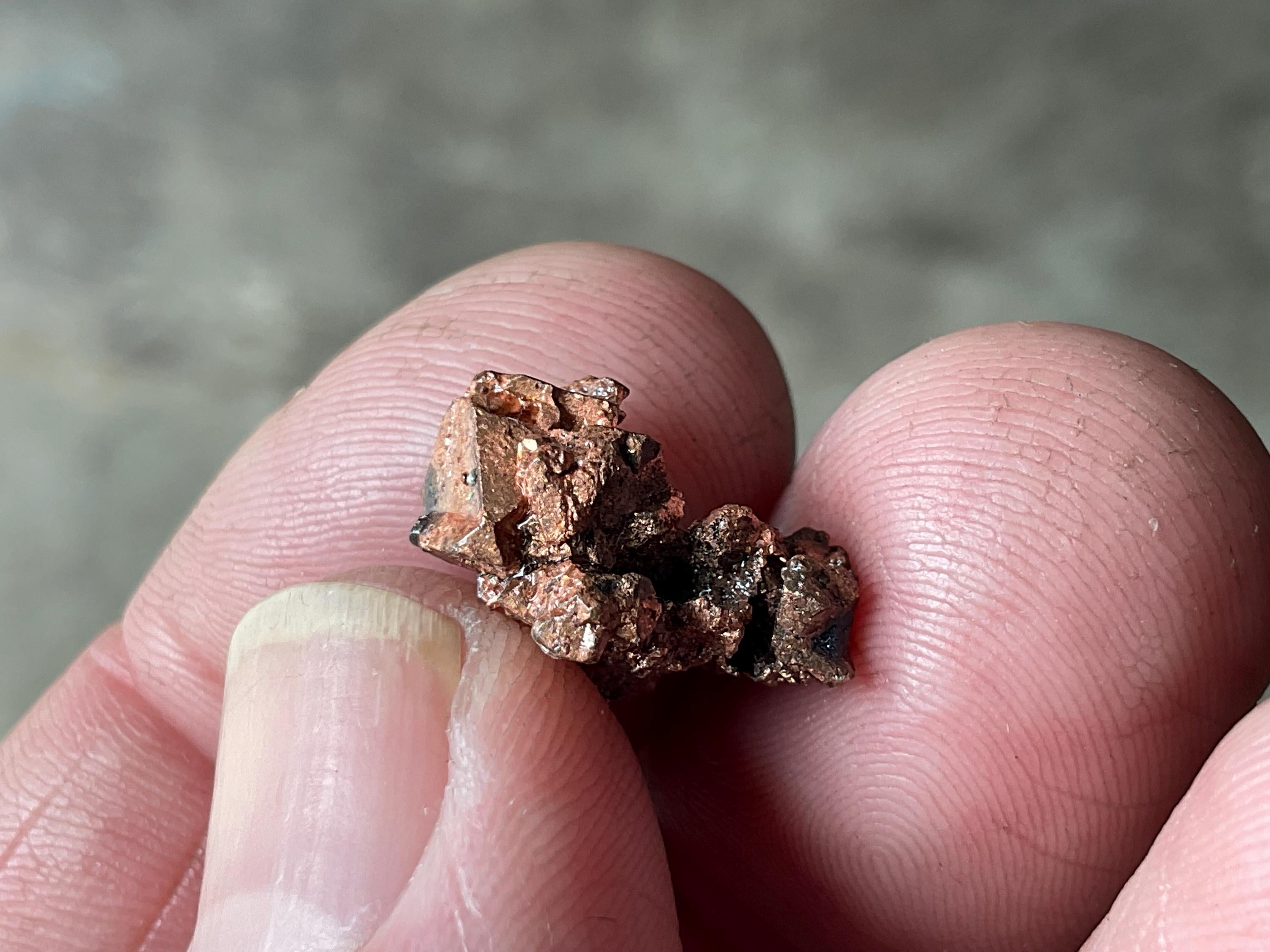 4g Native Copper Pseudomorph after Cuprite Specimen 4A from the Red Dome Mine Australia