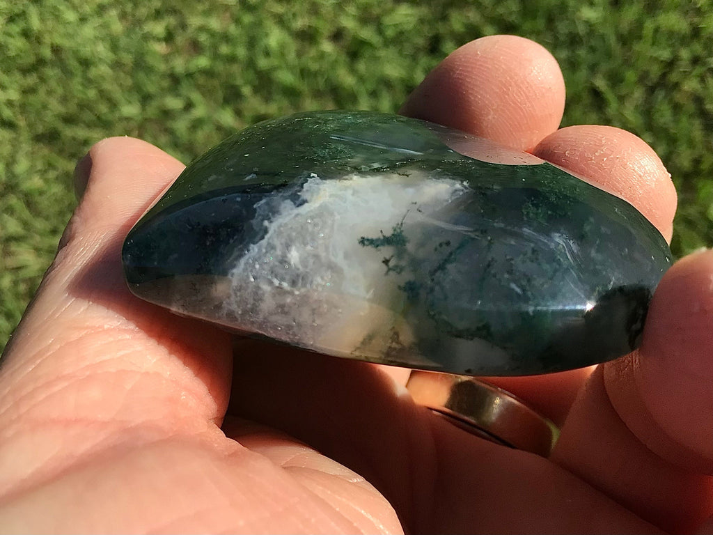 68g Moss Agate Polished Heart C