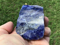 216g Sodalite with Graphite One Side Polished 2C