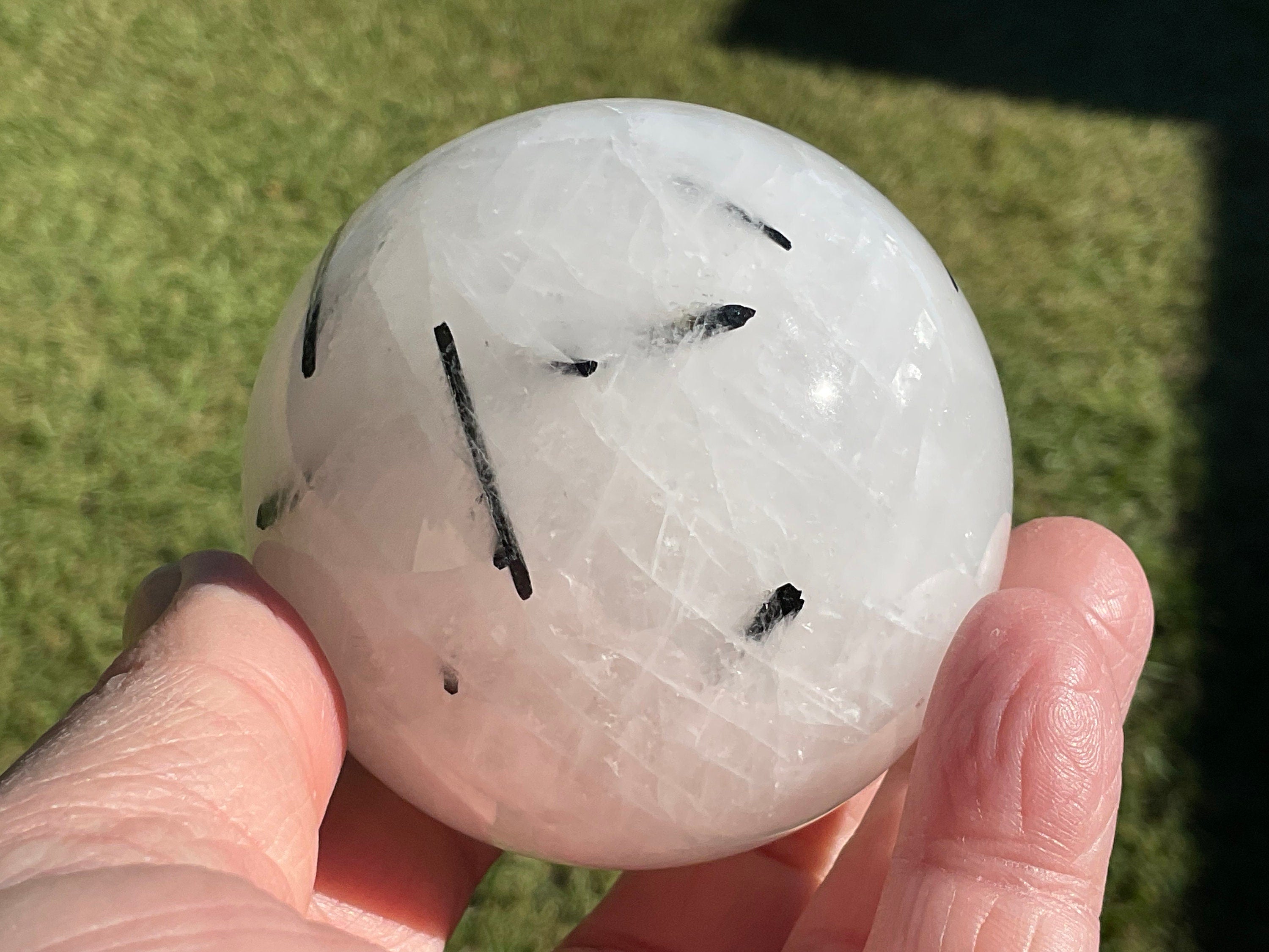 422g Tourmalated Quartz Sphere 2A