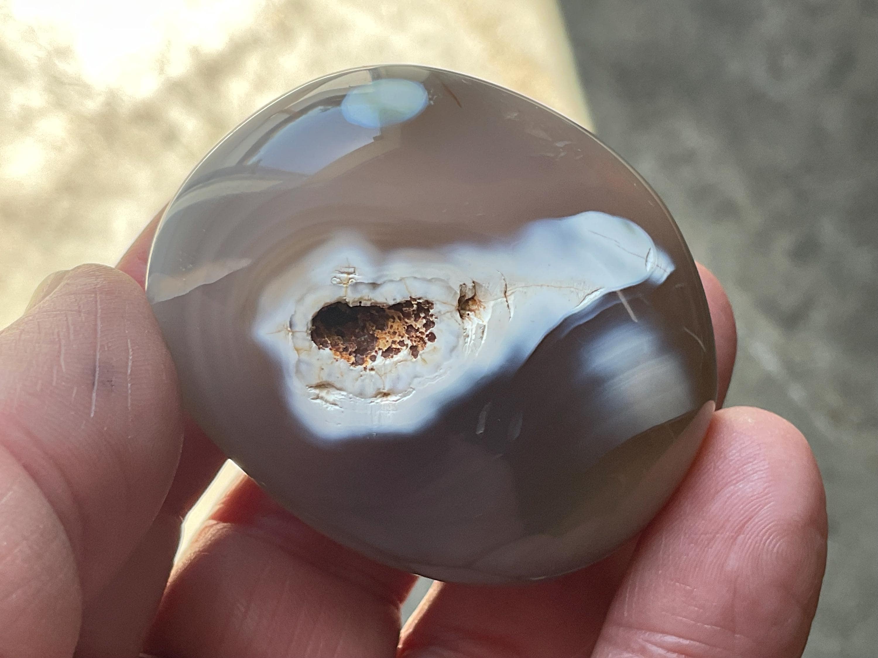 88g Orca Agate Palmstone 8C