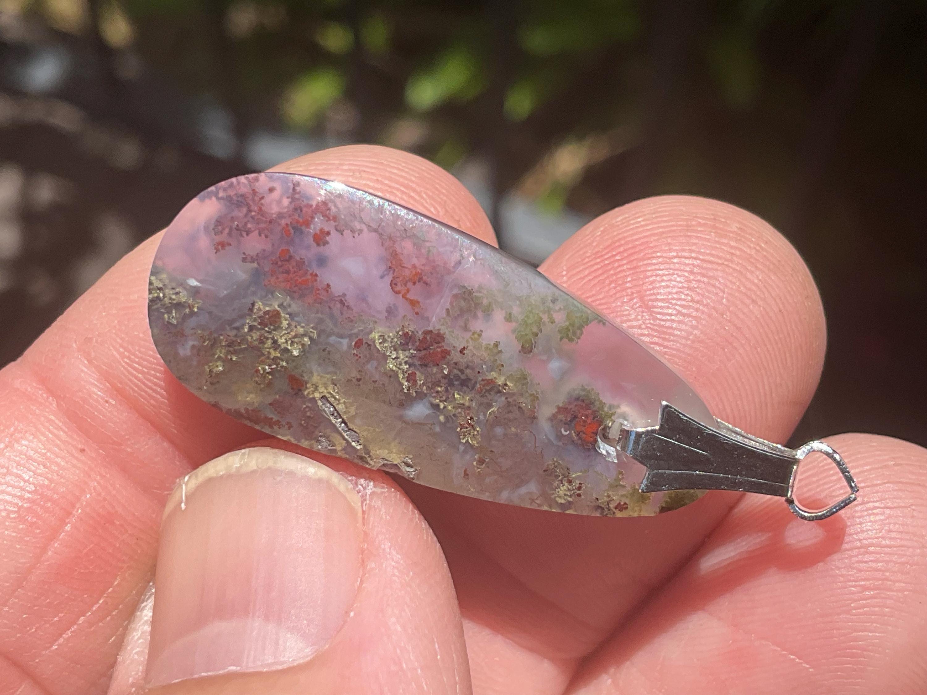 4g Moss Agate Pendant 1B