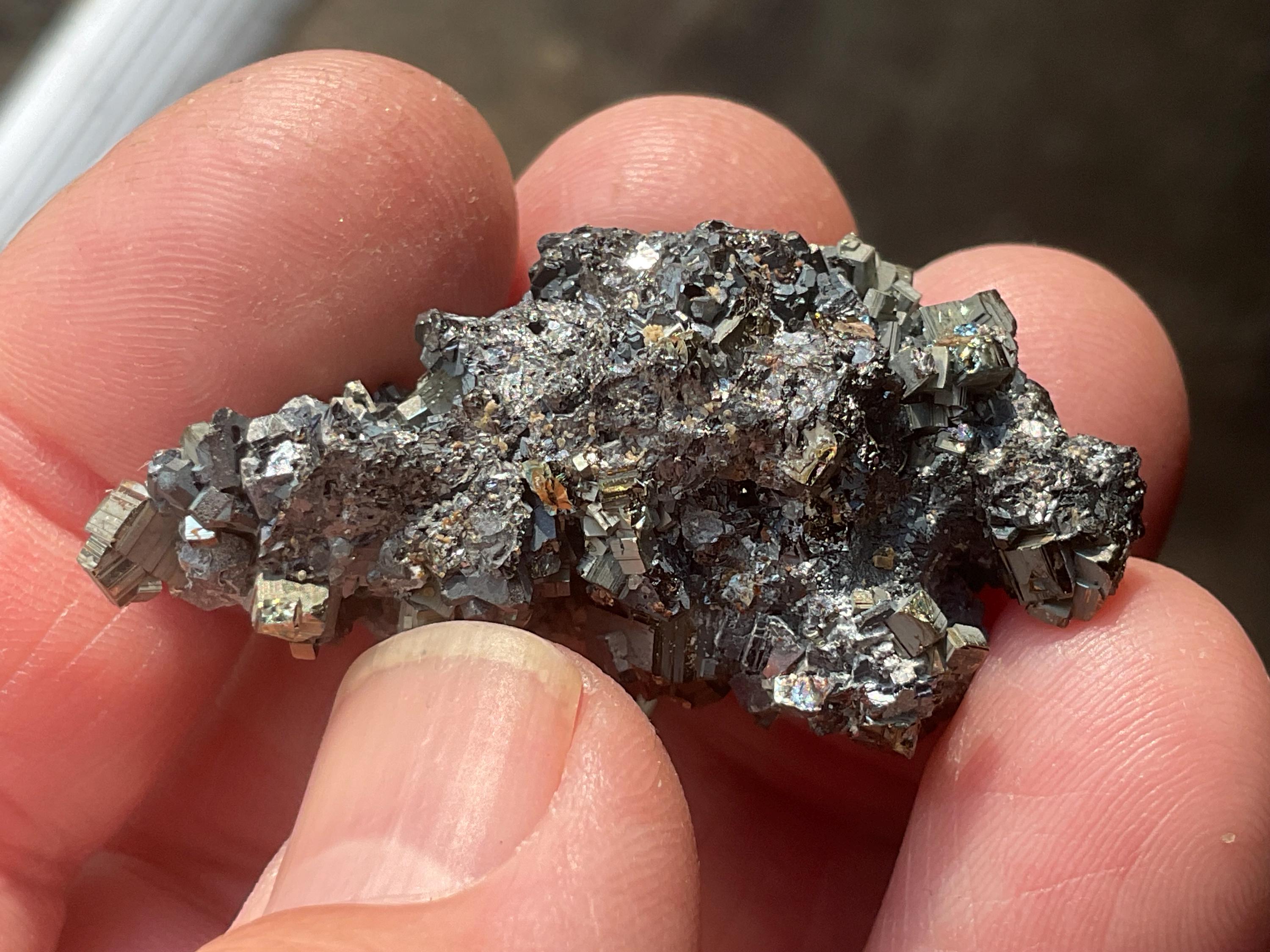 20g Galena with Iridescent Pyrite on Sphalerite Matrix Specimen A from Bulgaria
