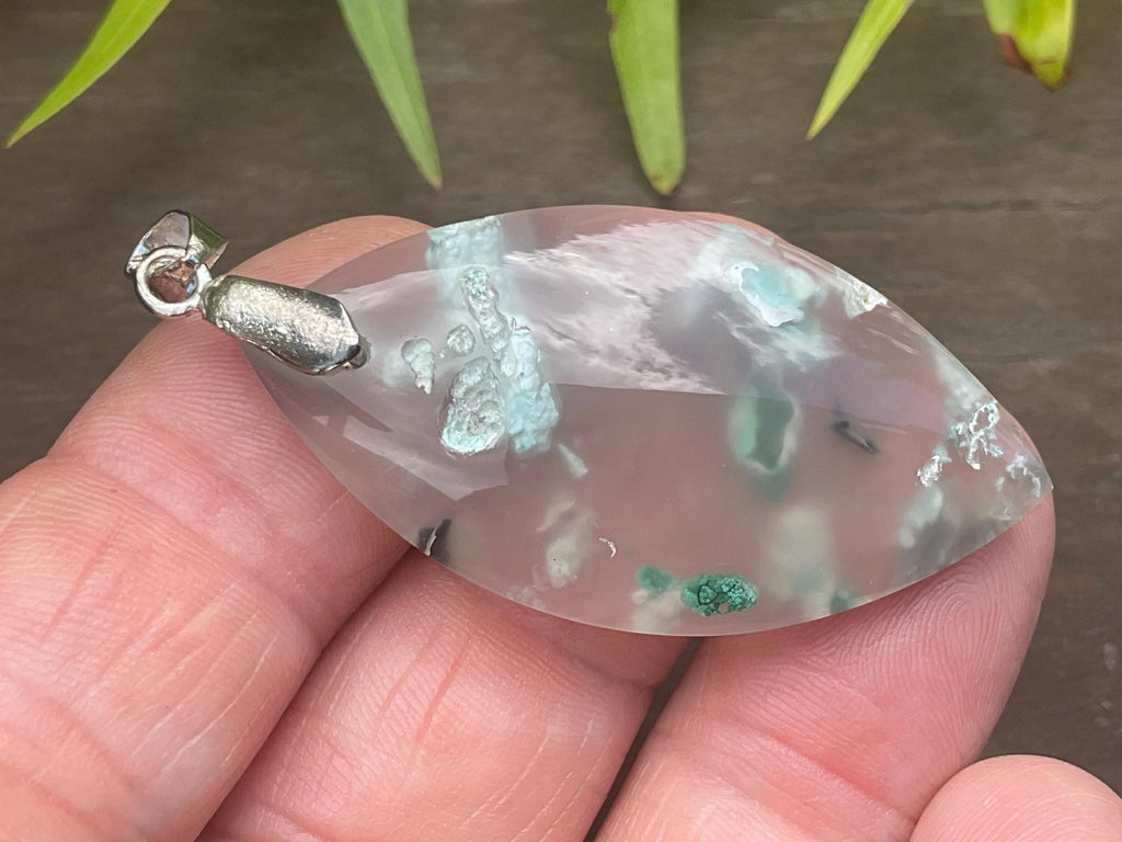 10g Chrysocolla in Chalcedony Pendant 1B
