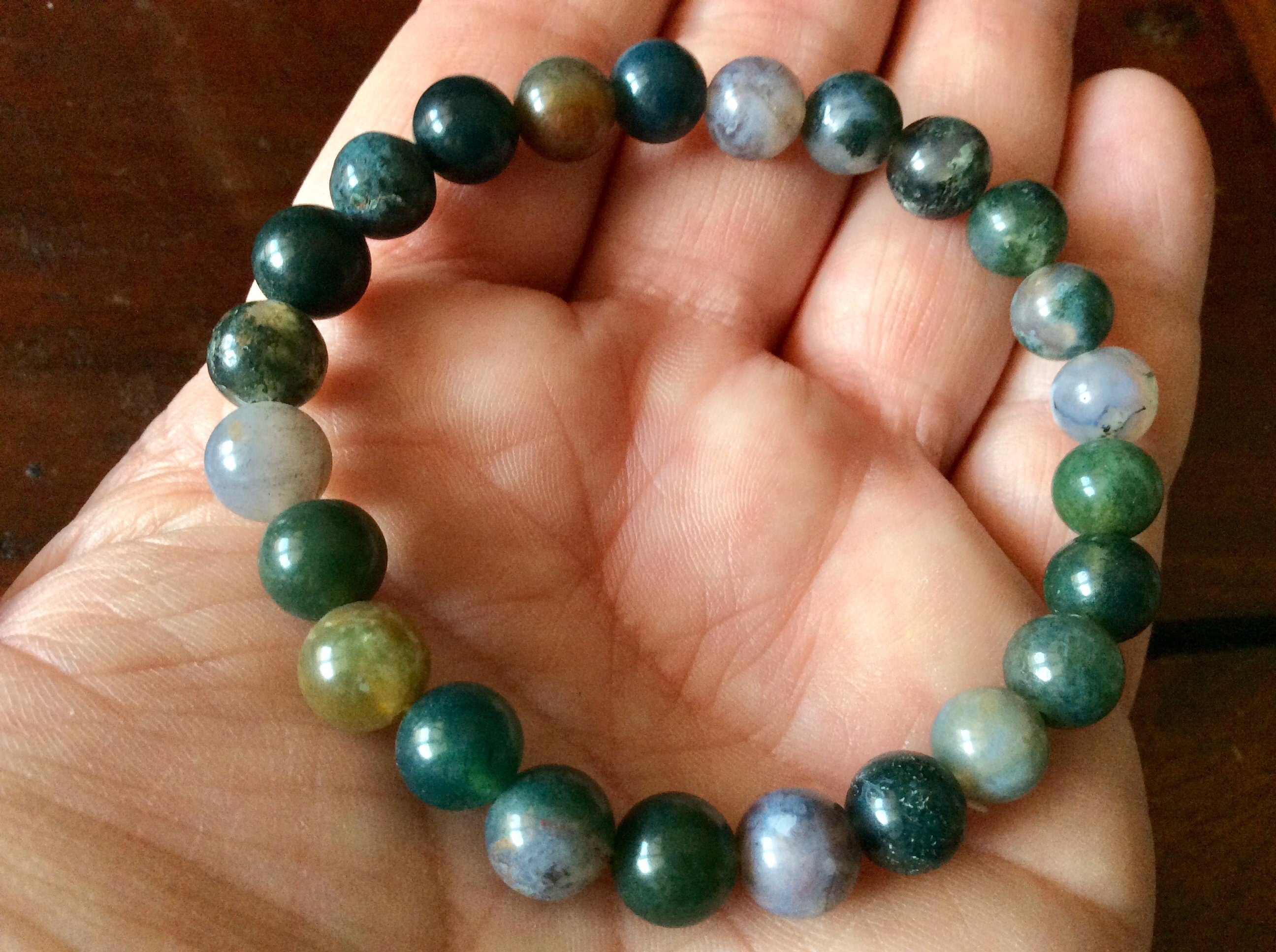 8mm Moss Agate Bracelet