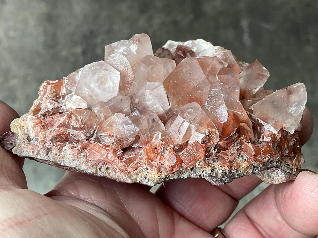 144g Blocky Calcite on Hematite Quartzite Specimen 1B from Hubei, China