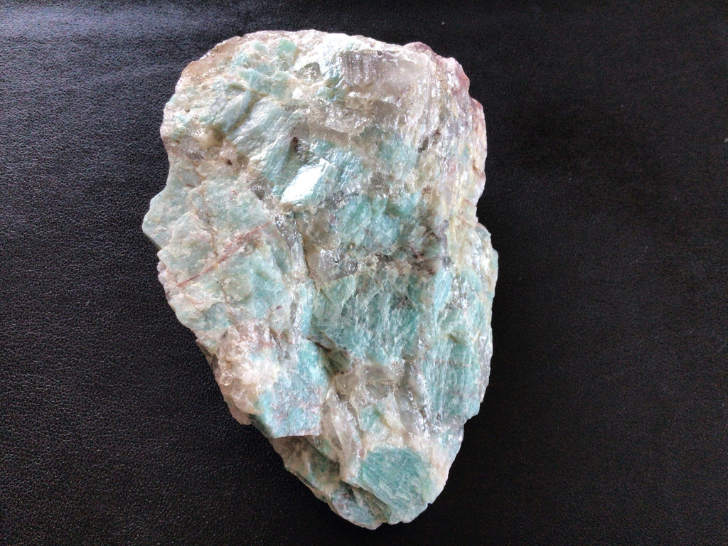300g Amazonite Rough Chunk with Red Hematite Staining 1A