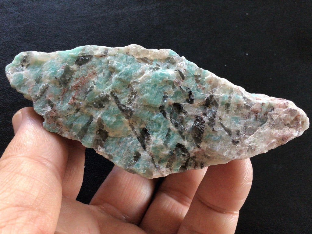 243g Amazonite Rough Chunk with Red Hematite staining 1E