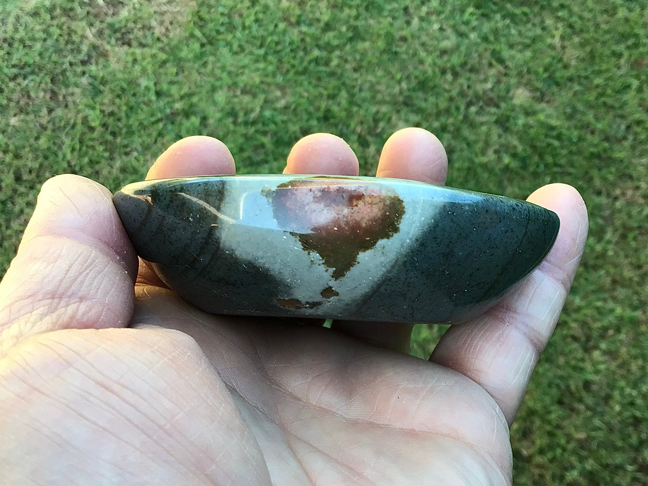 168g Polychrome Jasper Oblong Trinket Bowl A