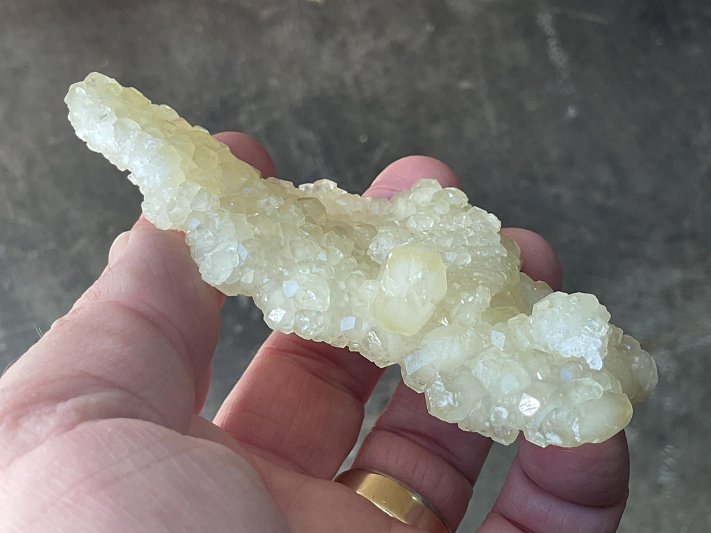 82g Yellow Botryoidal Calcite on Sphalerite Specimen 1C from Guizhou, China