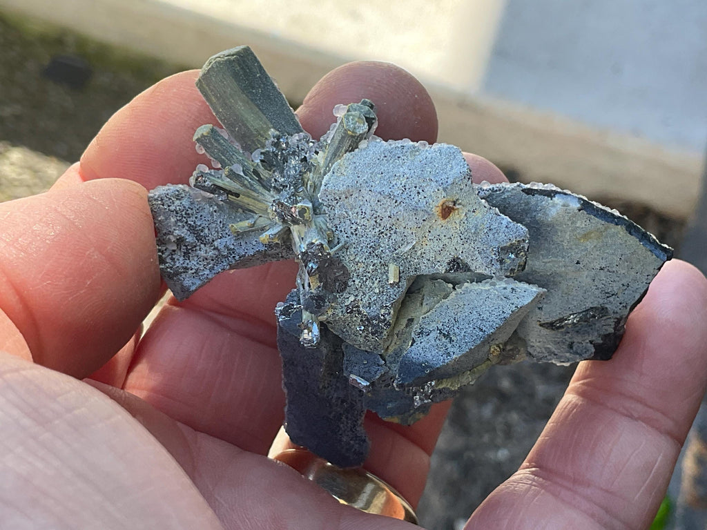 44g Fluorite on Stibnite Specimen 2C from Jiangxi, China