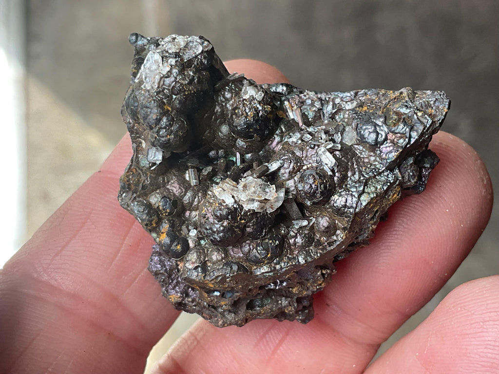 18g Iridescent Goethite/Limonite with Selenite Crystals Specimen 2B from Hubei, China