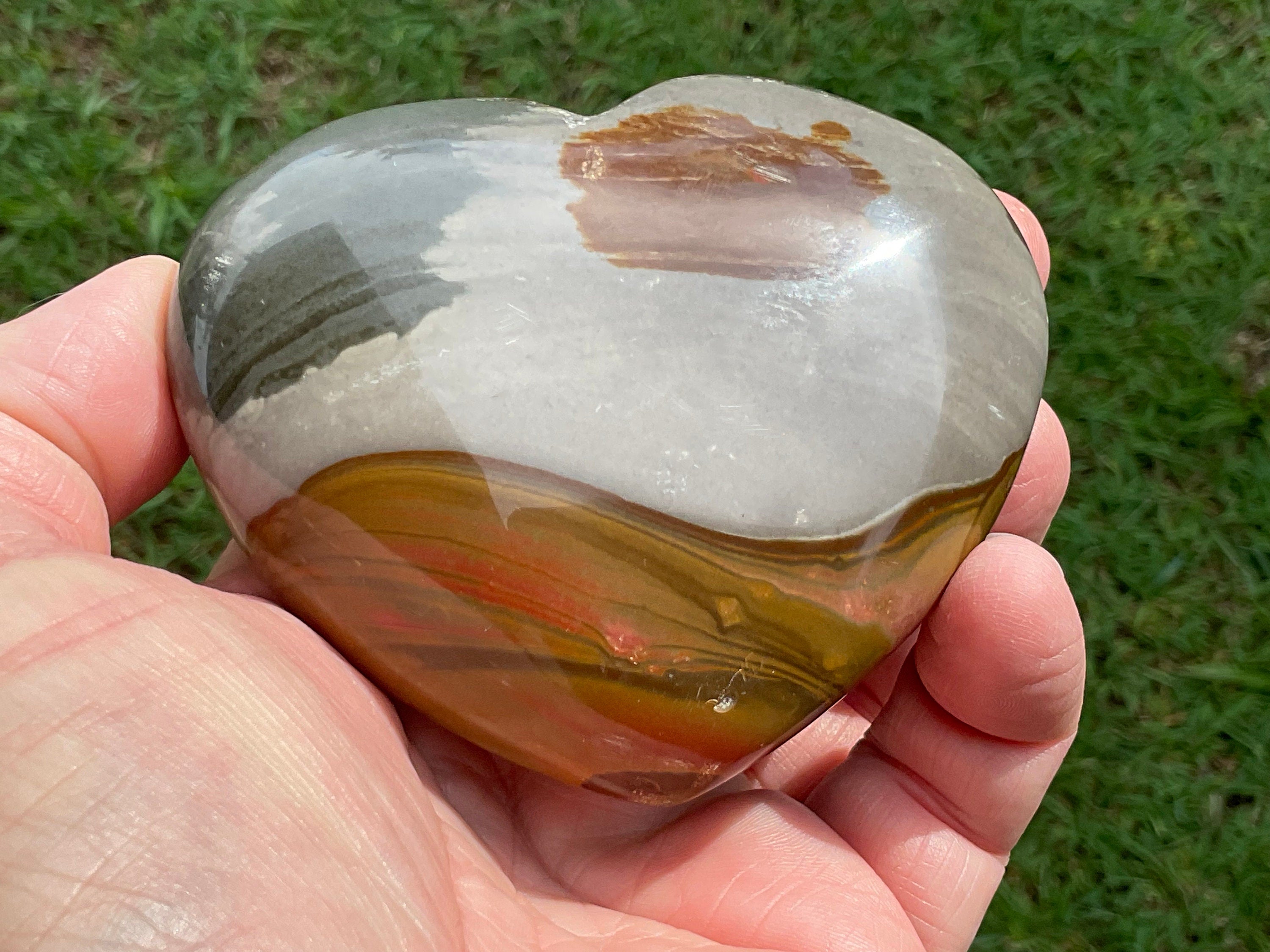 299g Polychrome Jasper Heart 1A