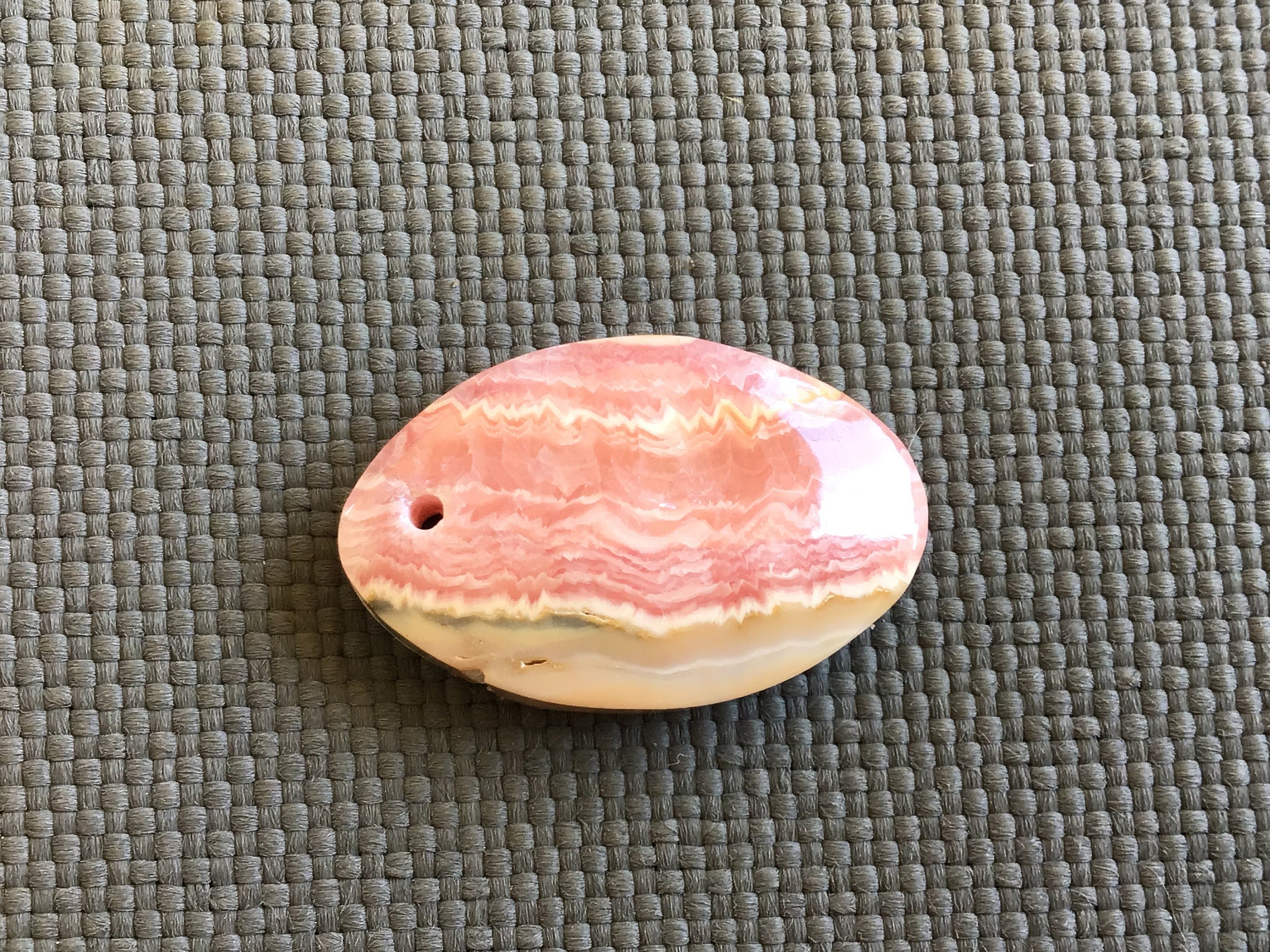 3g Rhodochrosite Drilled Pendant 4A