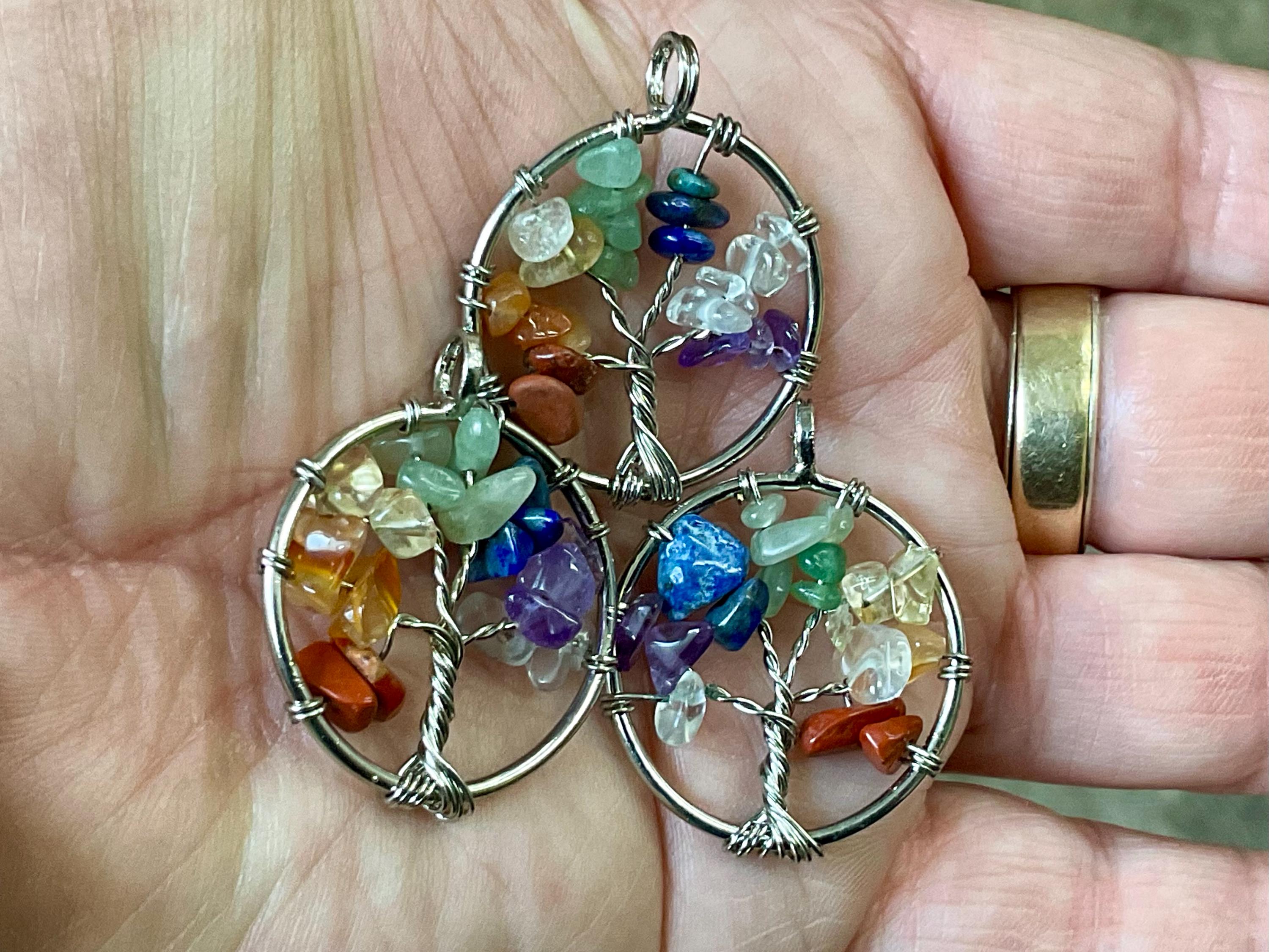 Tree of Life wire wrapped Chakra Pendant