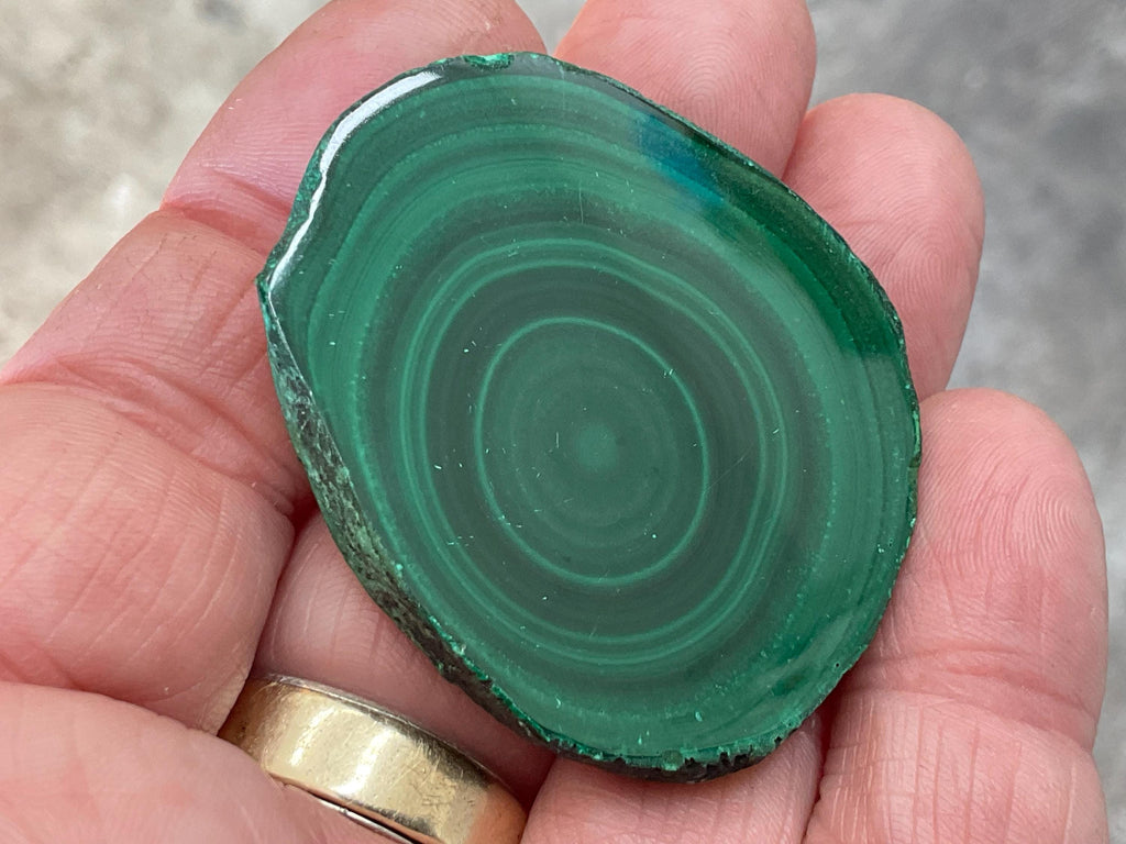 32g Malachite Stalactite Polished Slice C