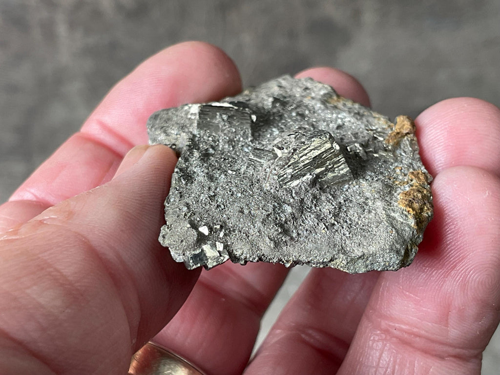 44g Cubic Pyrite on Solid Pyrite Matrix Specimen 1B