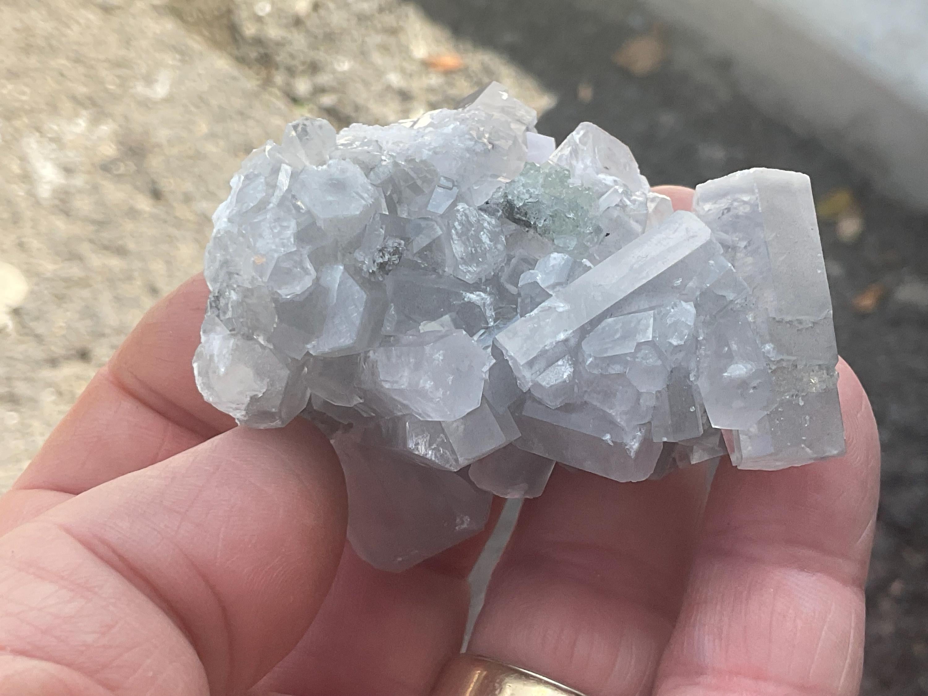 100g Clear Columnar Calcite with Quartz Specimen 1B from Fujian, China