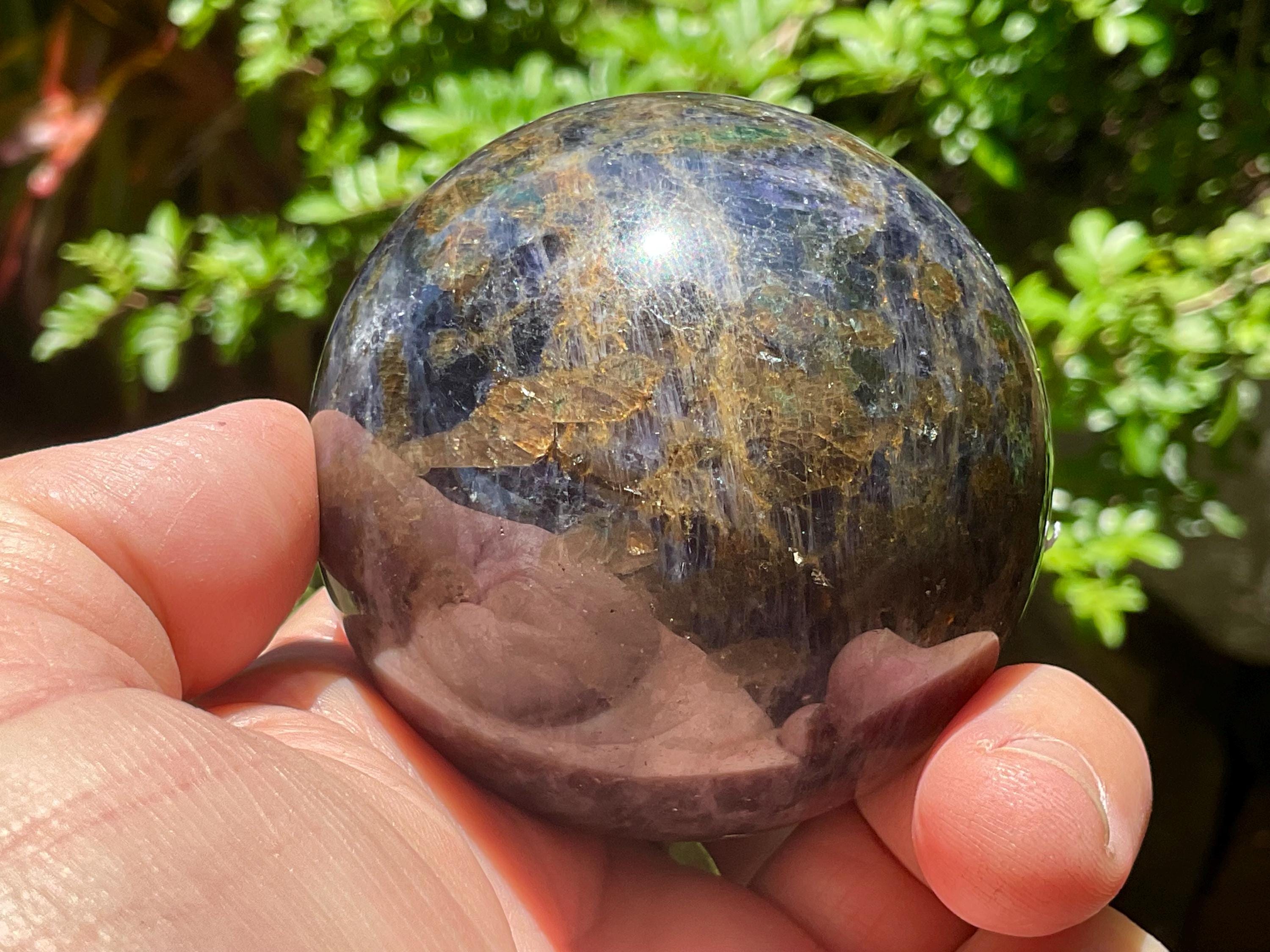 372g Iolite with Apatite Sphere 4B
