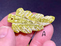 Lime Green Pakistan Asterite Drilled Leaf Pendant Group 2