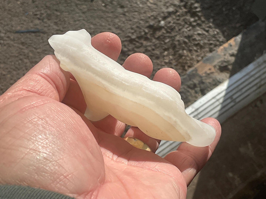 138g Polar Bear Calcite/Onyx Carving