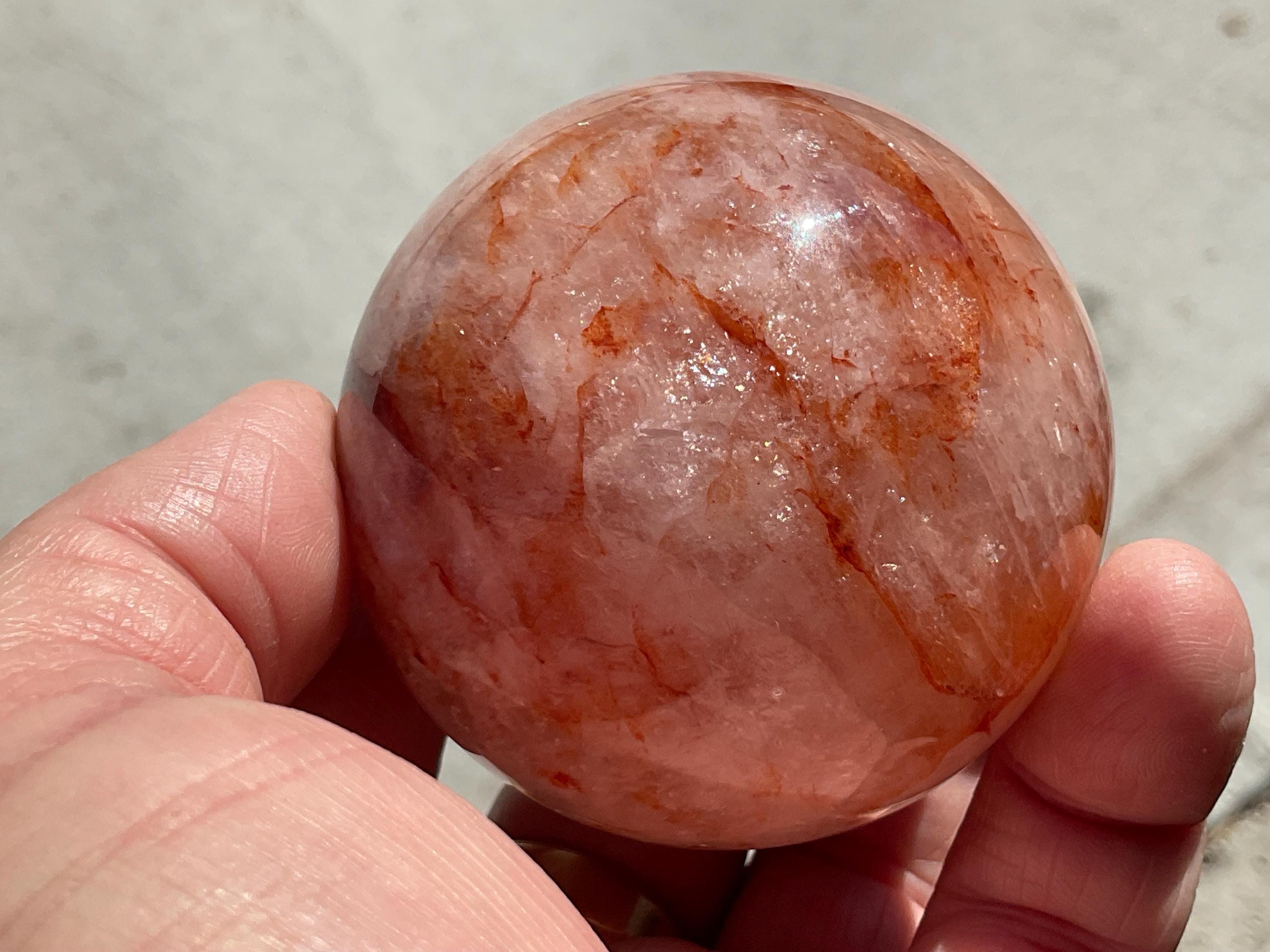 310g Fire Quartz (Hematite Quartz) Sphere 2B